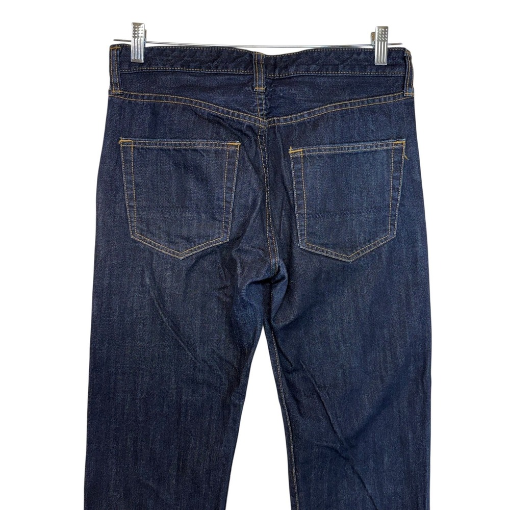 Lands End Canvas Mens Dark Wash Straight Fit Jeans Classic Staple Size 32x30 - Picture 8 of 13